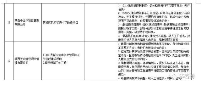 工程造價(jià)咨詢、招標(biāo)代理企業(yè)問(wèn)題列表